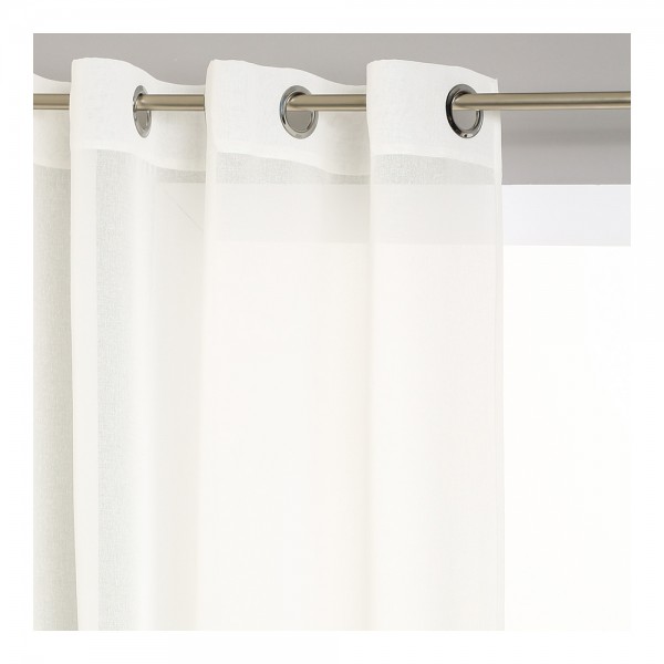 Visillo con ollaos color blanco roto 140 x 240 cm