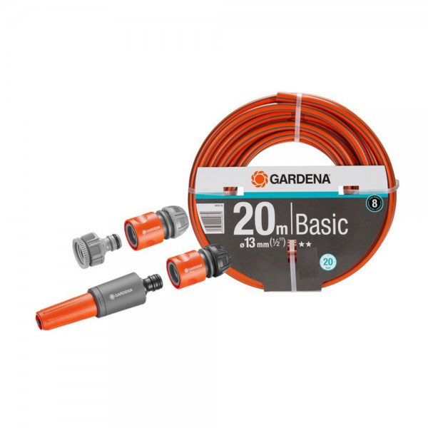Kit manguera de jardín basic ø13 mm, ½ pulg, 20 m