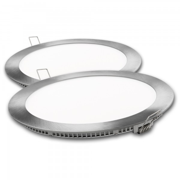 Downlight led redondo plata 18w.f.2unid
