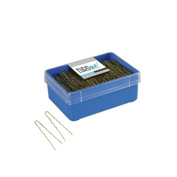 Eurostil cabello caja de horquillas invisible bronze 500un