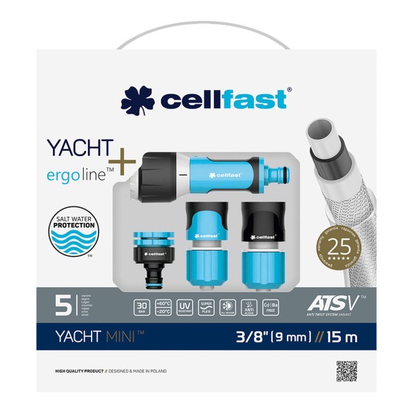 Kit manguera yacht mini ø9 mm, 3/8 pulg, 15 m