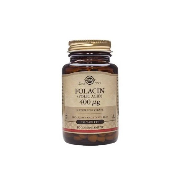 Solgar Folacin Ácido Folico 400 Mcg 250 Comp
