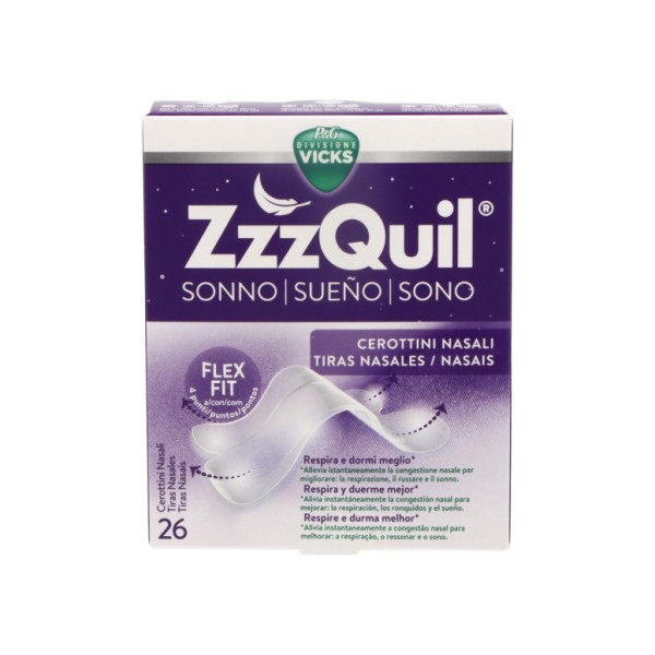 Zzzquil Natura Tiras Nasales Alivio de La Congestión 26 Unidades