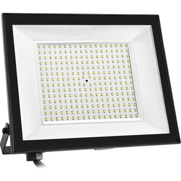 Proyector led plano negro  100w.calida